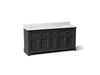 KOHLER K-29264-BD1 Charlemont 72" bathroom vanity cabinet with sinks and quartz top, ferrous grey