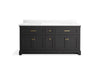 KOHLER K-29264-BD1 Charlemont 72" bathroom vanity cabinet with sinks and quartz top, ferrous grey - view 4
