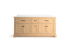 KOHLER K-29264-BD1 Charlemont 72" bathroom vanity cabinet with sinks and quartz top, light oak - view 3