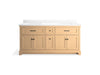KOHLER K-29264-BD1 Charlemont 72" bathroom vanity cabinet with sinks and quartz top, light oak - view 4