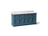 KOHLER K-29264-BD1 Charlemont 72" bathroom vanity cabinet with sinks and quartz top, tidal blue
