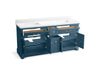 KOHLER K-29264-BD1 Charlemont 72" bathroom vanity cabinet with sinks and quartz top, tidal blue - view 2