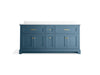 KOHLER K-29264-BD1 Charlemont 72" bathroom vanity cabinet with sinks and quartz top, tidal blue - view 3