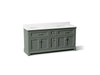 KOHLER K-29264-BD1 Charlemont 72" bathroom vanity cabinet with sinks and quartz top, umbral green