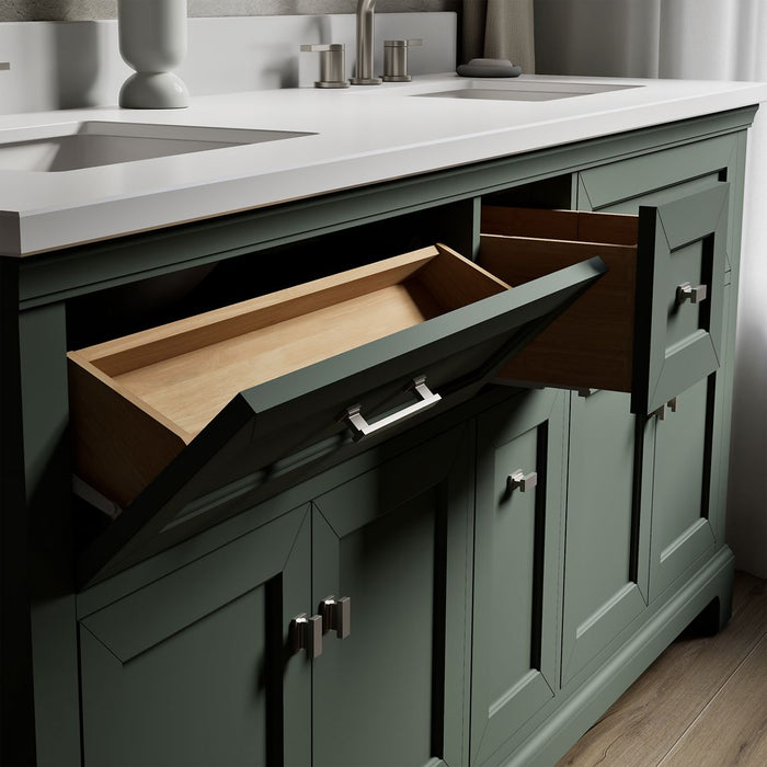 KOHLER K-29264-BD1 Charlemont 72" bathroom vanity cabinet with sinks and quartz top, umbral green - view 5