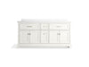 KOHLER K-29264-BD1 Charlemont 72" bathroom vanity cabinet with sinks and quartz top, white - view 3