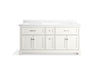 KOHLER K-29264-BD1 Charlemont 72" bathroom vanity cabinet with sinks and quartz top, white - view 4