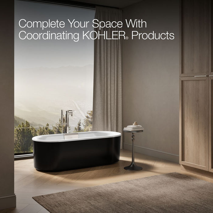 KOHLER K-29325-7 Volute 63" x 28-3/8" freestanding bath with shroud, white - view 4