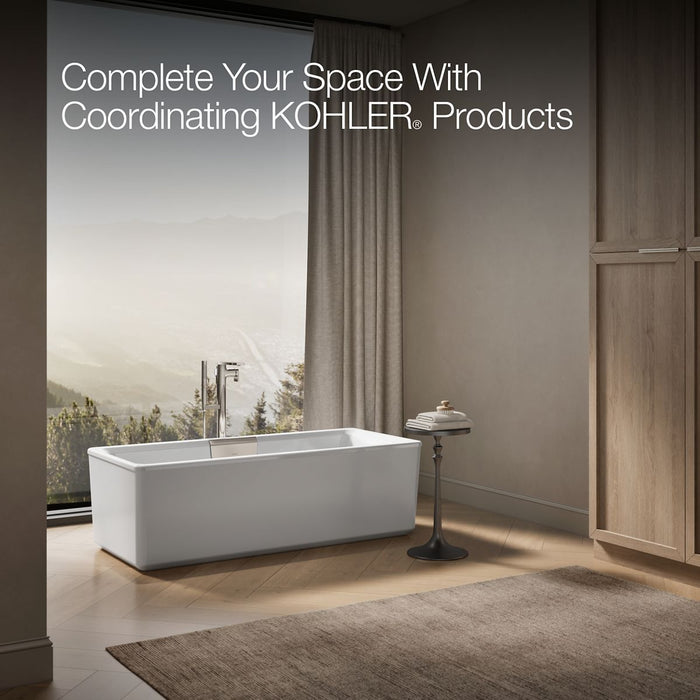 KOHLER K-29327-0 Volute 63" x 28-3/8" freestanding bath with shroud, white - view 4