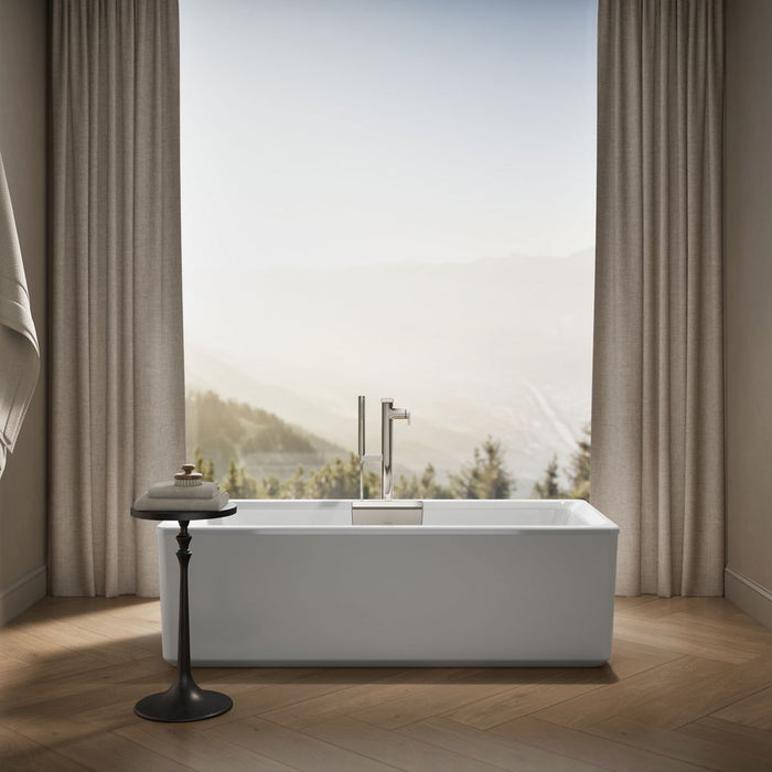 KOHLER K-29327-0 Volute 63" x 28-3/8" freestanding bath with shroud, white - view 5