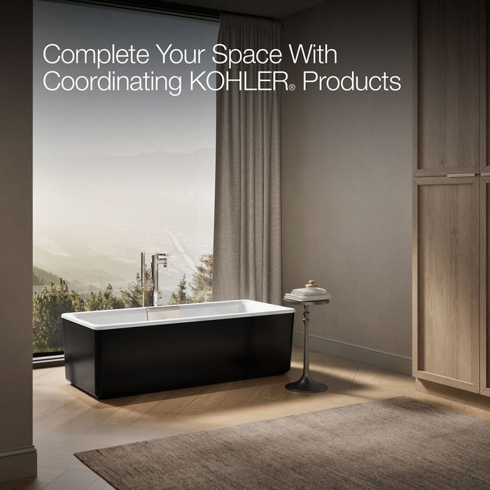 KOHLER K-29327-7 Volute 63" x 28-3/8" freestanding bath with shroud, white - view 4