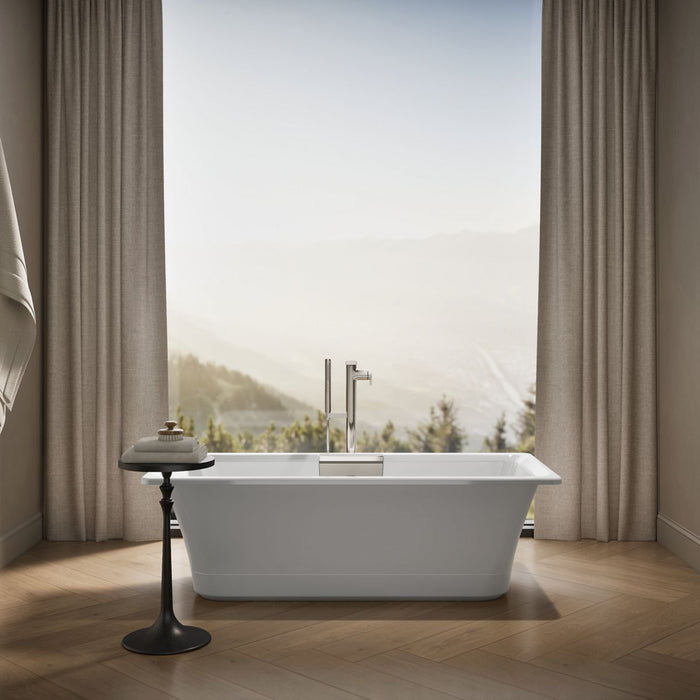 KOHLER K-29328-0 Volute 63" x 28-3/8" freestanding bath with base, white - view 5