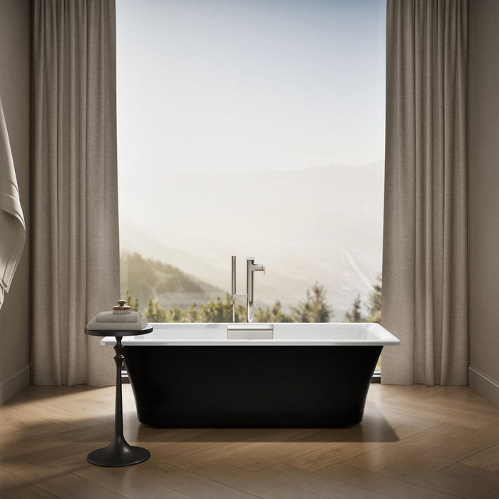 KOHLER K-29328-P5 Volute 63" x 28-3/8" freestanding bath with base, white - view 5