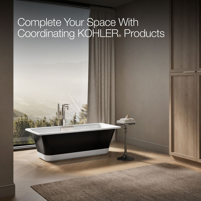 KOHLER K-29328-P5B0 Volute 63" x 28-3/8" freestanding bath with base, white - view 4