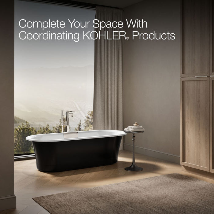 KOHLER K-29330-P5 Volute 70-7/8" x 30-3/8" freestanding bath with base, white - view 4