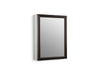 KOHLER K-2967 20" W x 26" H aluminum single-door medicine cabinet with oil-rubbed bronze framed mirror door, oil rubbed...