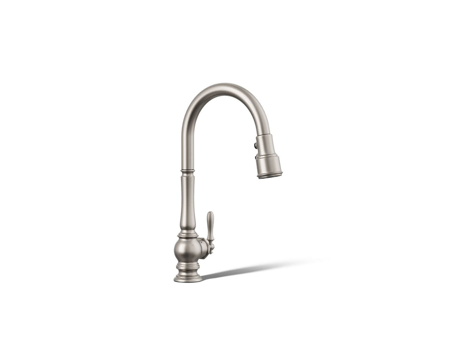 KOHLER K-29709 Artifacts Touchless pull-down kitchen sink faucet with three-function sprayhead