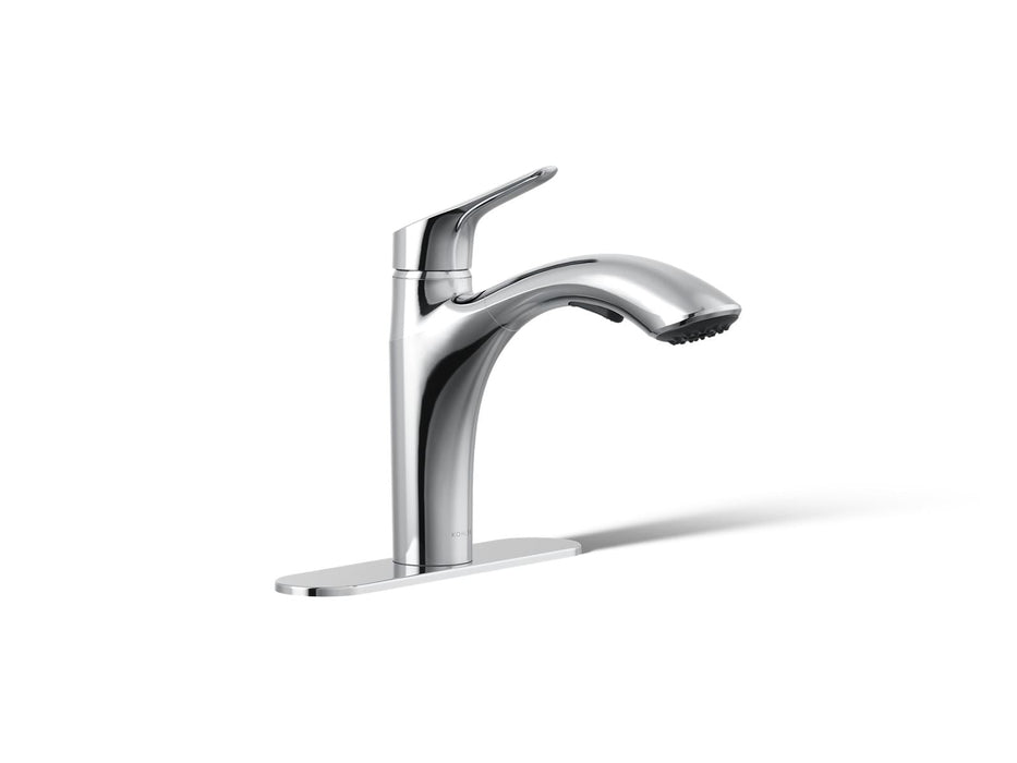KOHLER K-30468 Rival Pull-out kitchen sink faucet with two-function sprayhead