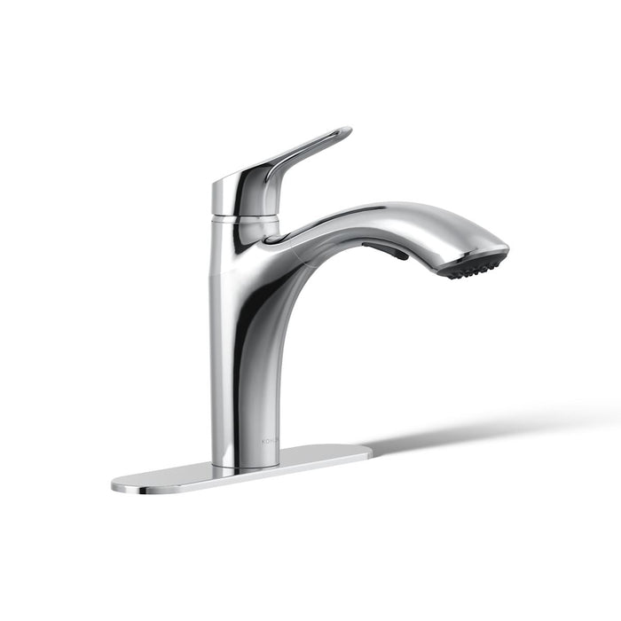 KOHLER K-30468 Rival Pull-out kitchen sink faucet with two-function sprayhead