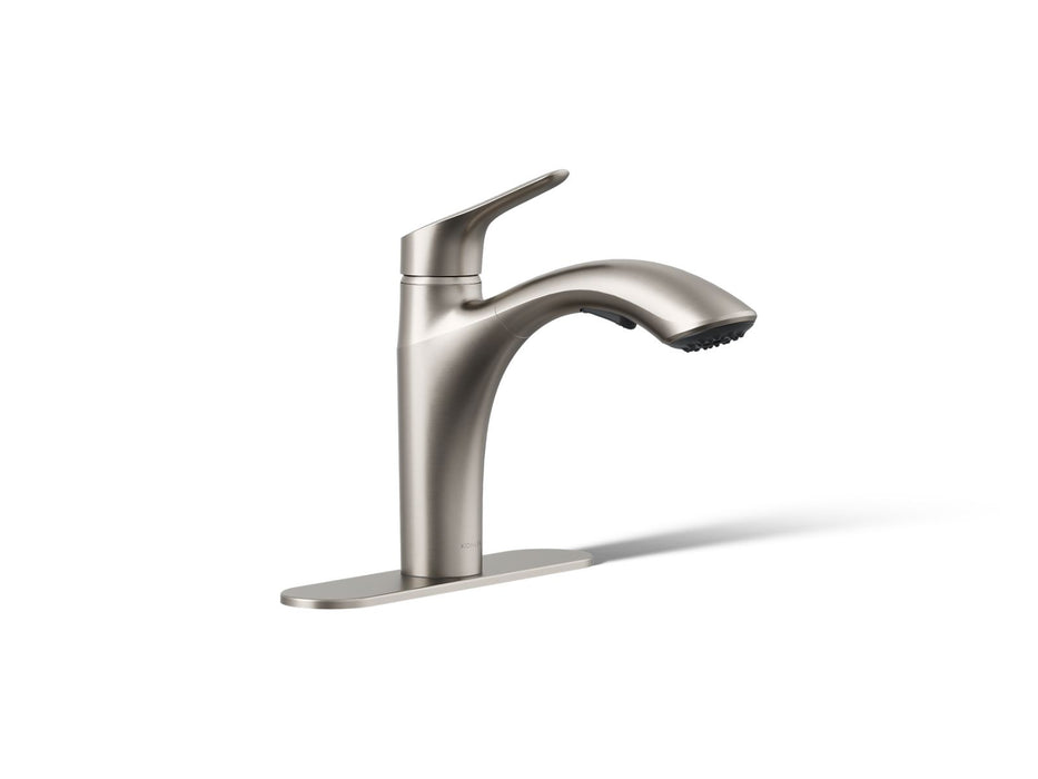 KOHLER K-30468 Rival Pull-out kitchen sink faucet with two-function sprayhead