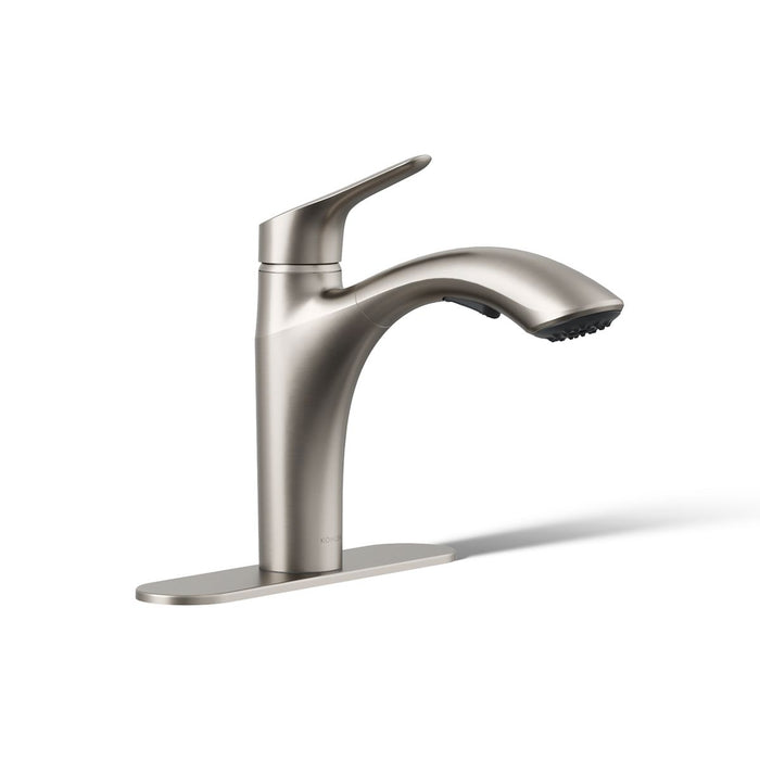 KOHLER K-30468 Rival Pull-out kitchen sink faucet with two-function sprayhead