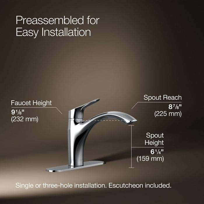 KOHLER K-30470 Rival Single-handle kitchen sink faucet