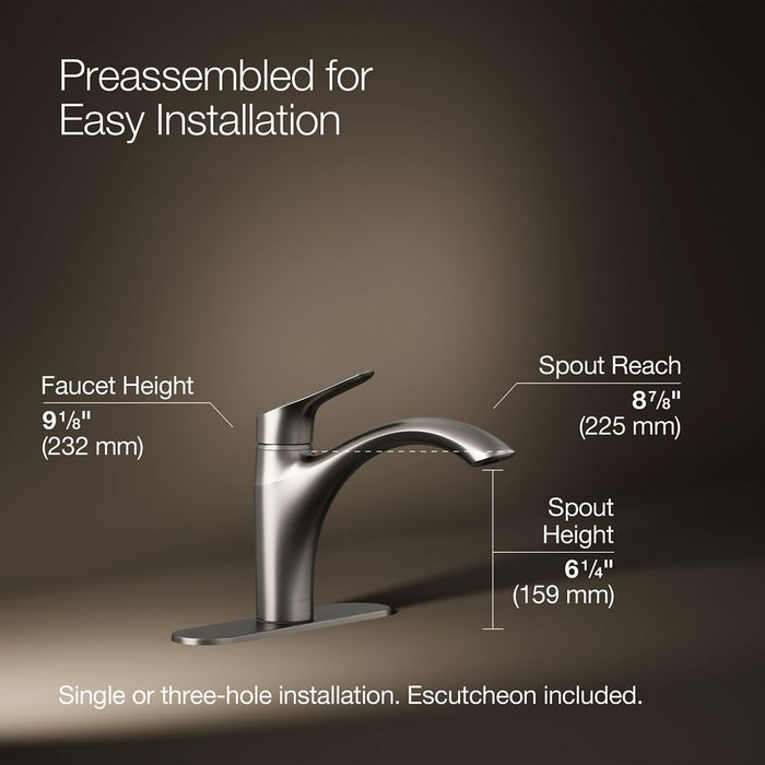KOHLER K-30470 Rival Single-handle kitchen sink faucet
