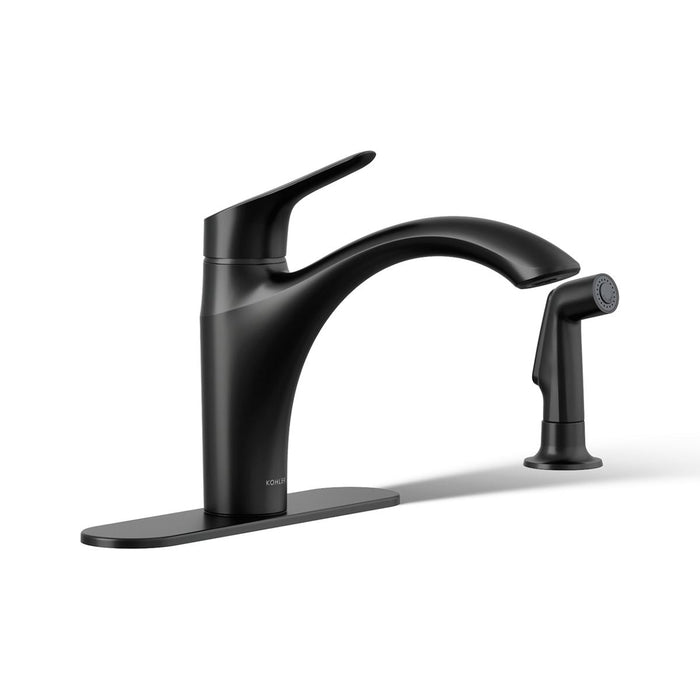 KOHLER K-30471 Rival Single-handle kitchen sink faucet with side sprayer