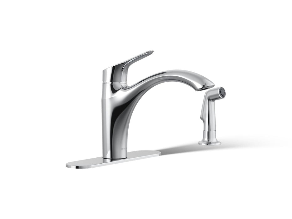 KOHLER K-30471 Rival Single-handle kitchen sink faucet with side sprayer