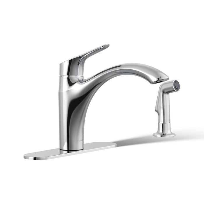 KOHLER K-30471 Rival Single-handle kitchen sink faucet with side sprayer