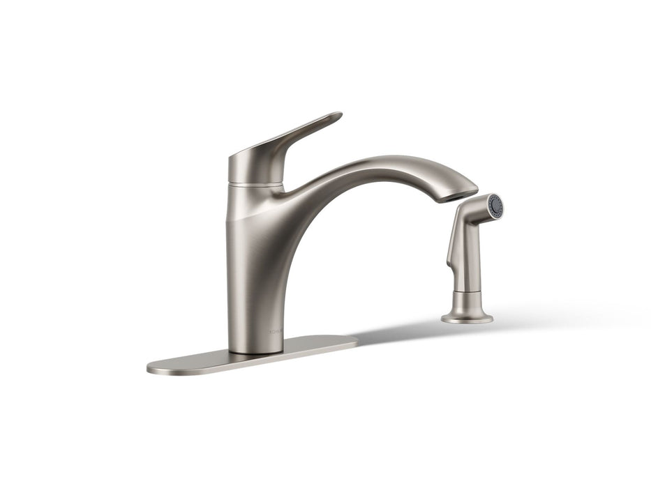 KOHLER K-30471 Rival Single-handle kitchen sink faucet with side sprayer