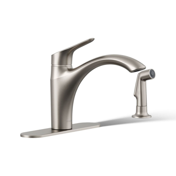 KOHLER K-30471 Rival Single-handle kitchen sink faucet with side sprayer
