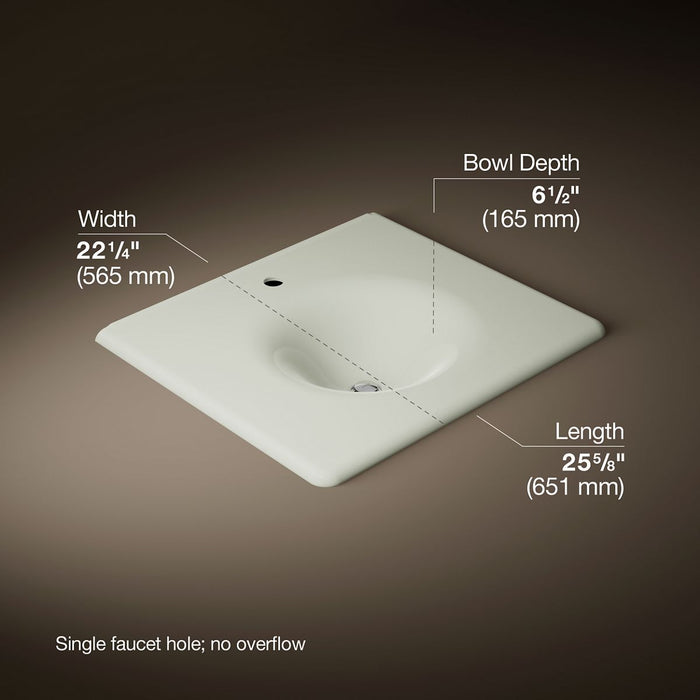 KOHLER K-3048-1 Iron/Impressions 25" Enameled cast iron vanity top with integrated round sink