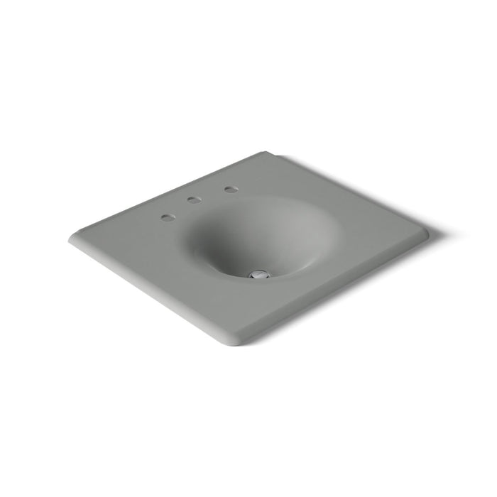 KOHLER K-3048-8 Iron/Impressions 25" Enameled cast iron vanity top with integrated round sink