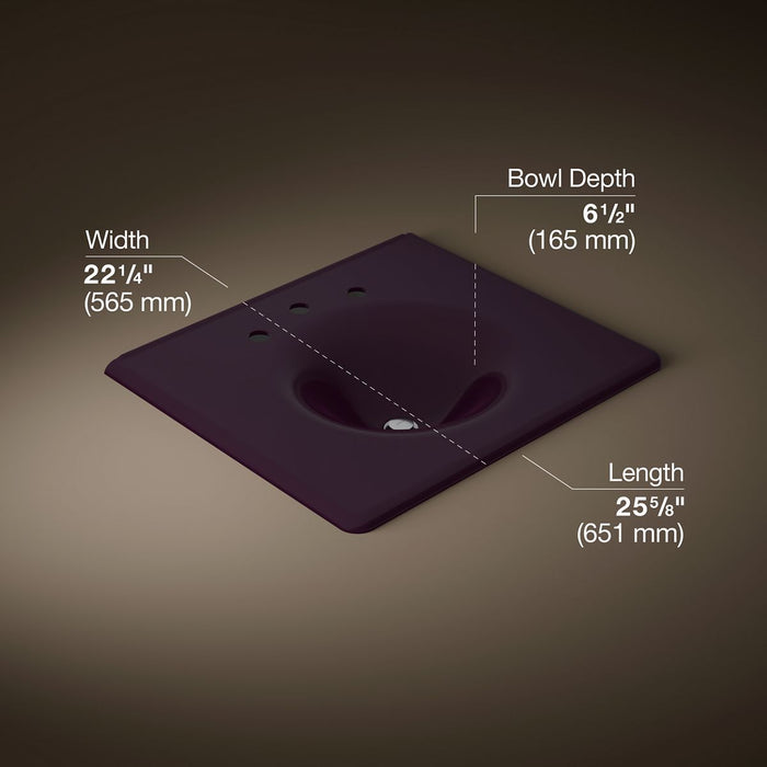 KOHLER K-3048-8 Iron/Impressions 25" Enameled cast iron vanity top with integrated round sink