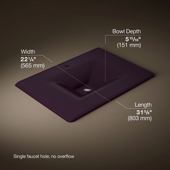 KOHLER K-3049-1 Iron/Impressions 31" Enameled cast iron vanity top with integrated rectangular sink