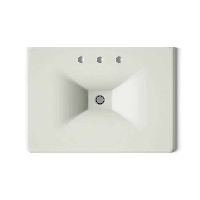KOHLER K-3049-8 Iron/Impressions 31" Enameled cast iron vanity top with integrated rectangular sink