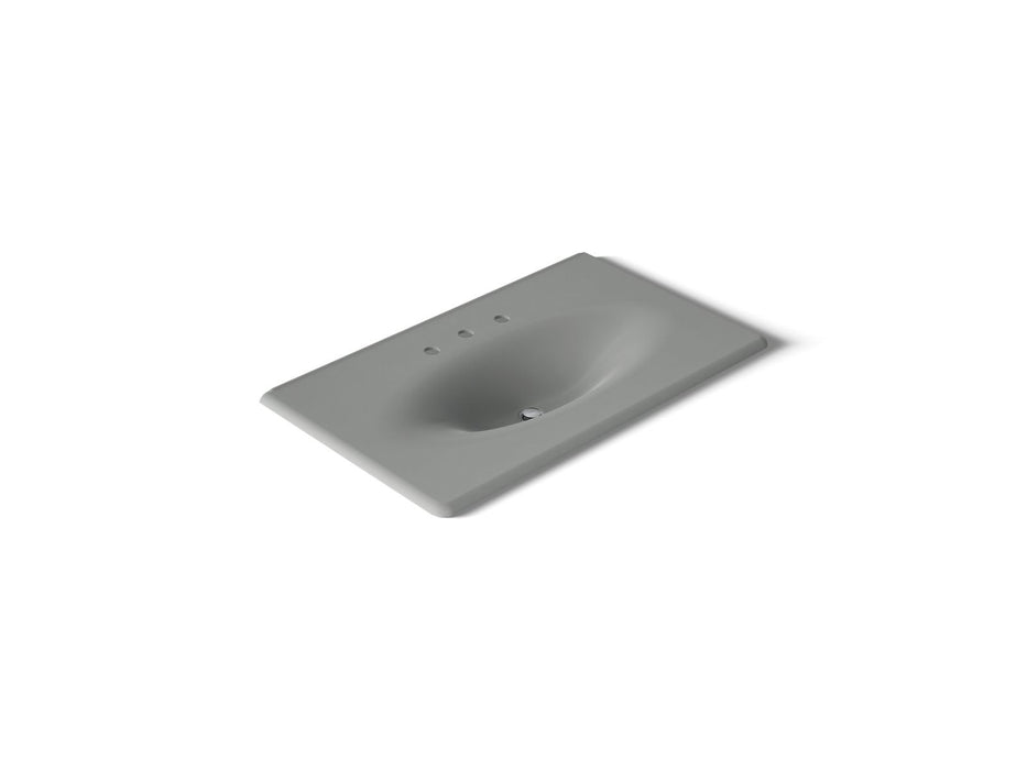 KOHLER K-3051-8 Iron/Impressions 37" Enameled cast iron vanity top with integrated oval sink