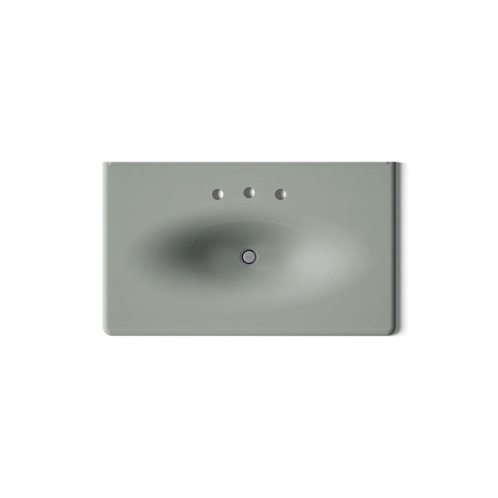 KOHLER K-3051-8 Iron/Impressions 37" Enameled cast iron vanity top with integrated oval sink