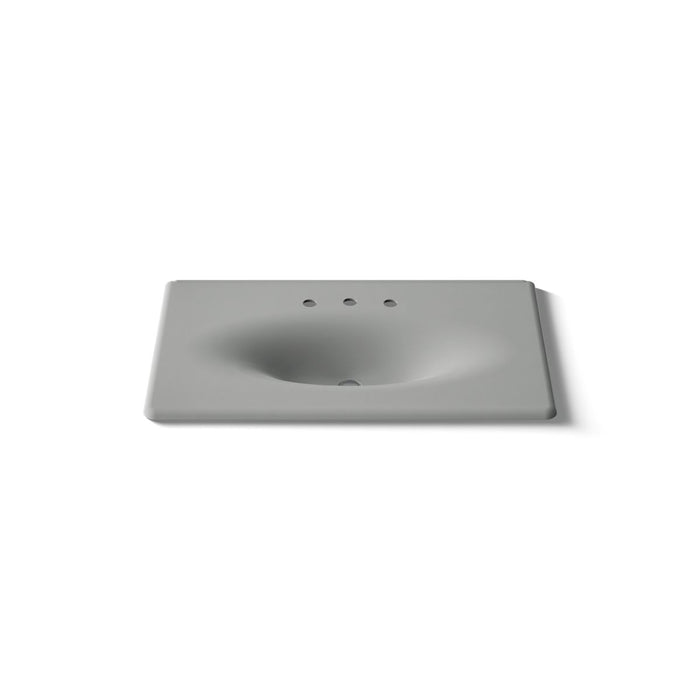 KOHLER K-3051-8 Iron/Impressions 37" Enameled cast iron vanity top with integrated oval sink