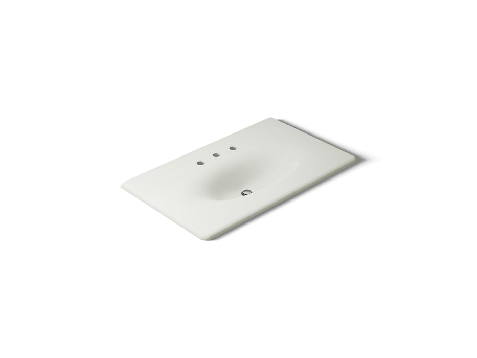 KOHLER K-3051-8 Iron/Impressions 37" Enameled cast iron vanity top with integrated oval sink