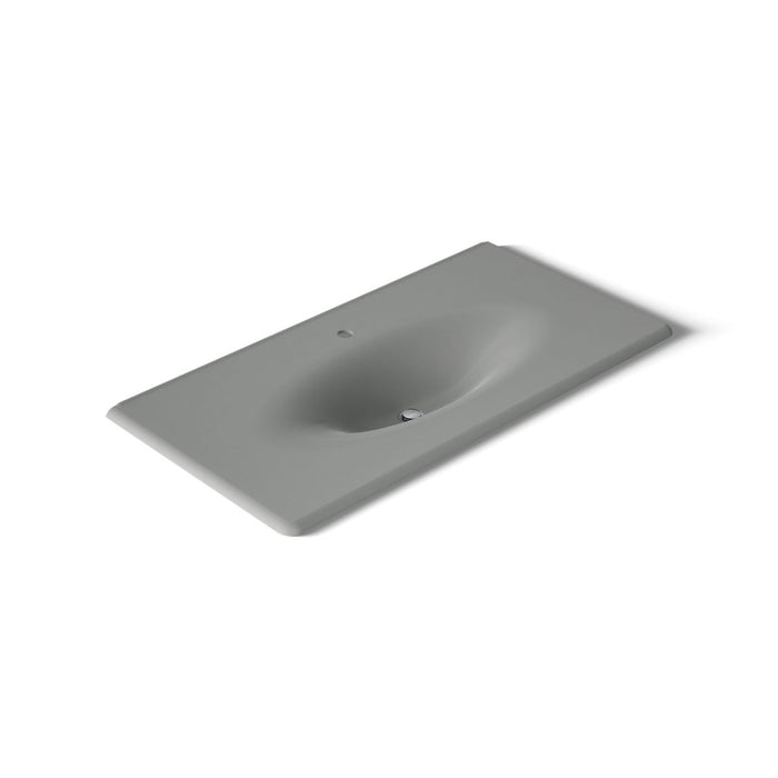 KOHLER K-3052-1 Iron/Impressions 43" Enameled cast iron vanity top with integrated oval sink