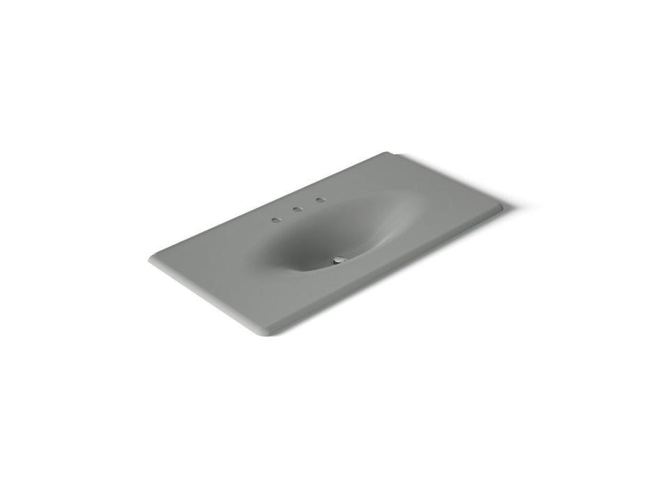 KOHLER K-3052-8 Iron/Impressions 43" Enameled cast iron vanity top with integrated oval sink