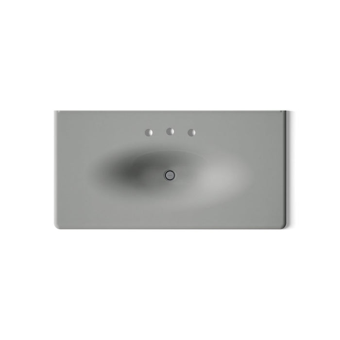 KOHLER K-3052-8 Iron/Impressions 43" Enameled cast iron vanity top with integrated oval sink