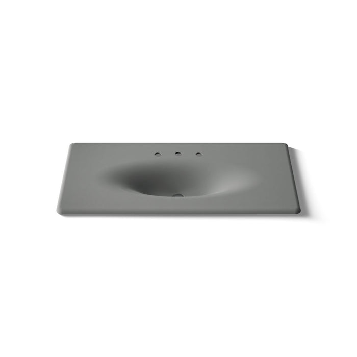 KOHLER K-3052-8 Iron/Impressions 43" Enameled cast iron vanity top with integrated oval sink