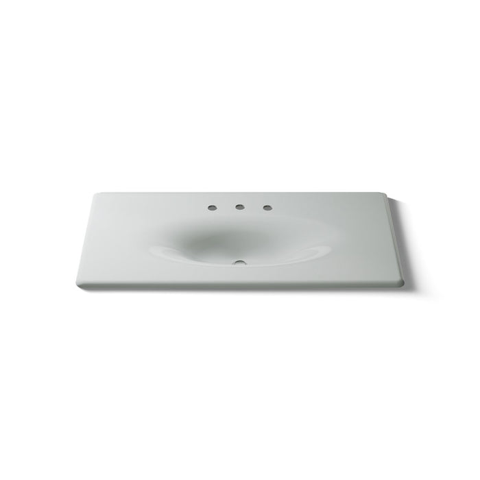 KOHLER K-3052-8 Iron/Impressions 43" Enameled cast iron vanity top with integrated oval sink