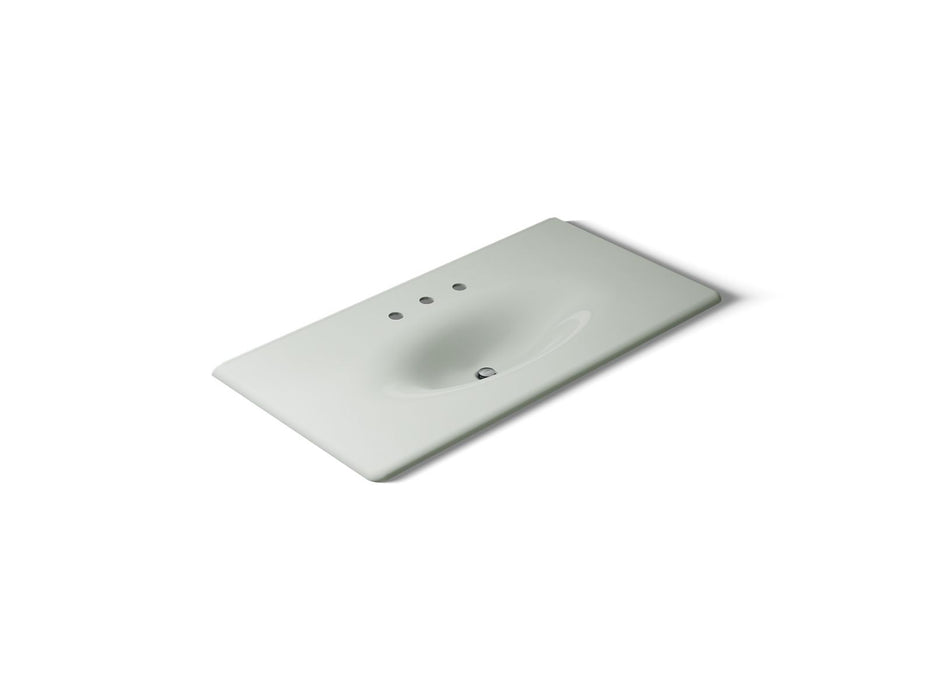 KOHLER K-3052-8 Iron/Impressions 43" Enameled cast iron vanity top with integrated oval sink
