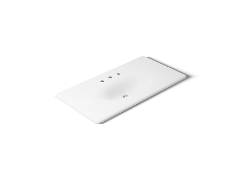 KOHLER K-3052-8 Iron/Impressions 43" Enameled cast iron vanity top with integrated oval sink
