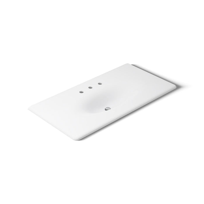 KOHLER K-3052-8 Iron/Impressions 43" Enameled cast iron vanity top with integrated oval sink