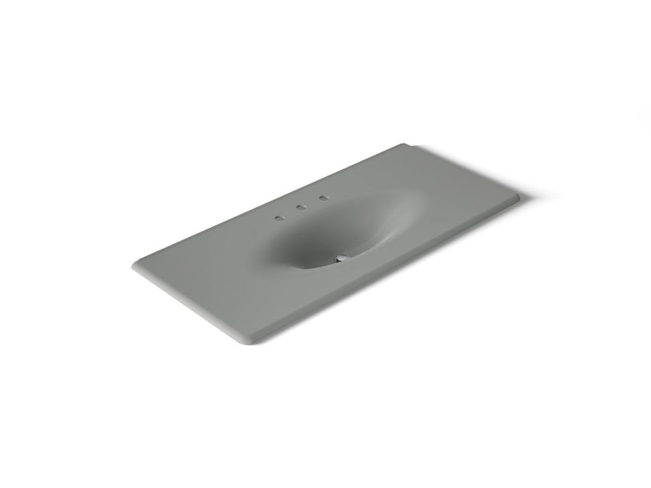 KOHLER K-3053-8 Iron/Impressions 49" Enameled cast iron vanity top with integrated oval sink